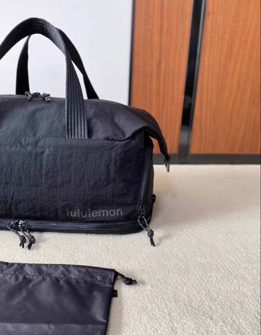 lululemon ボストンバッグ ブラック シューズバッグ付き 軽量 大容量