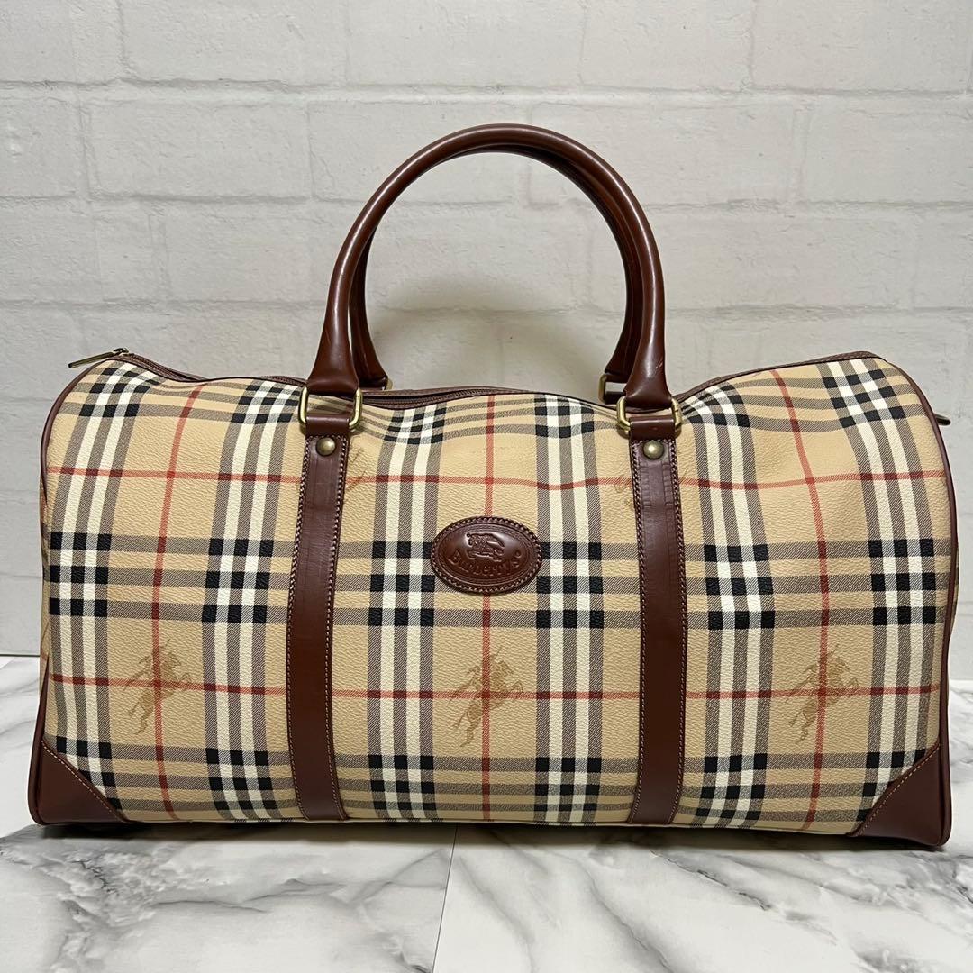 【美品】バーバリーズ　ボストンバッグ 2way ヴィンテージ　大容量　ベージュ