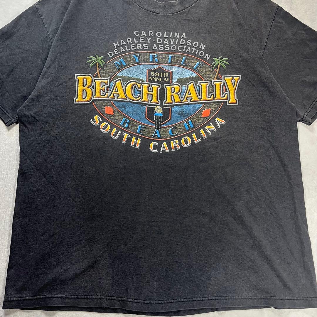 90s ハーレーダビッドソン フェードブラック プリントTシャツ ハーレーt