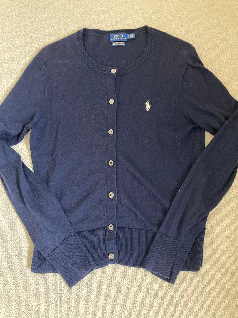 RALPH LAUREN　ラルフローレン　ネイビー　カーディガン　ピマコットン