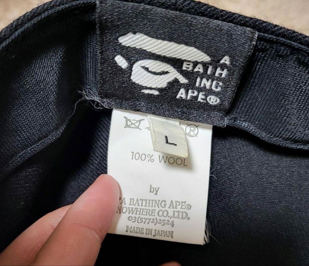A BATHING APE × NEIGHBORHOOD キャップ 黒 Lサイズ