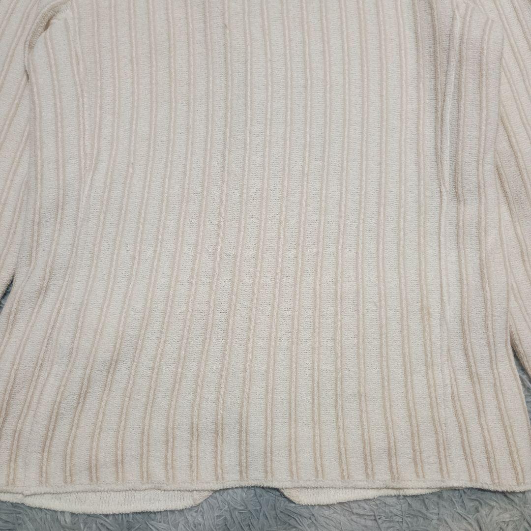 【LARDINI】アイボリー ニットジャケット M イタリア製 ブートニエール