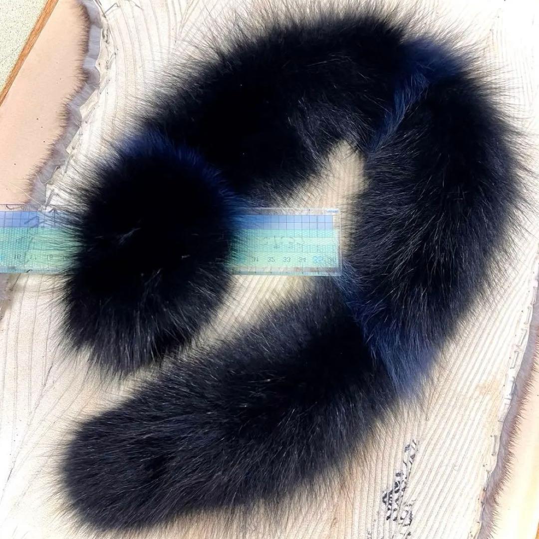 blue fox muffler／黒　ネイビーブルー／GAKE日本製❣️