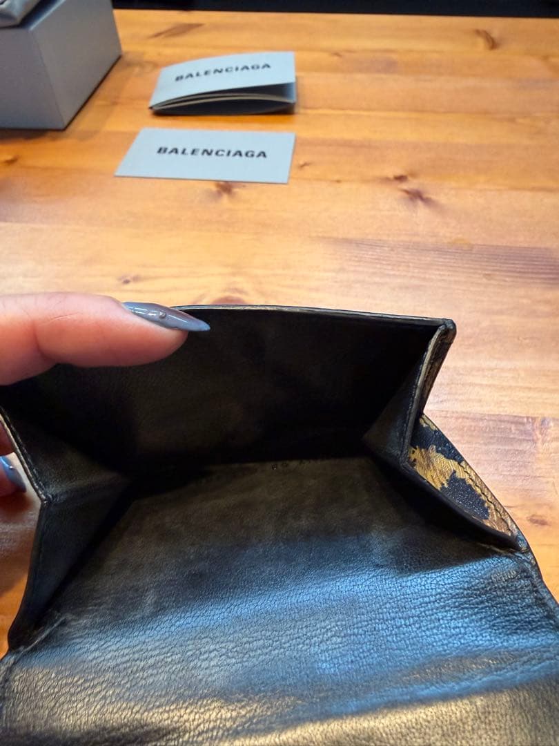BALENCIAGA 三つ折りミニ財布　ヒョウ柄　最終SALE‼️