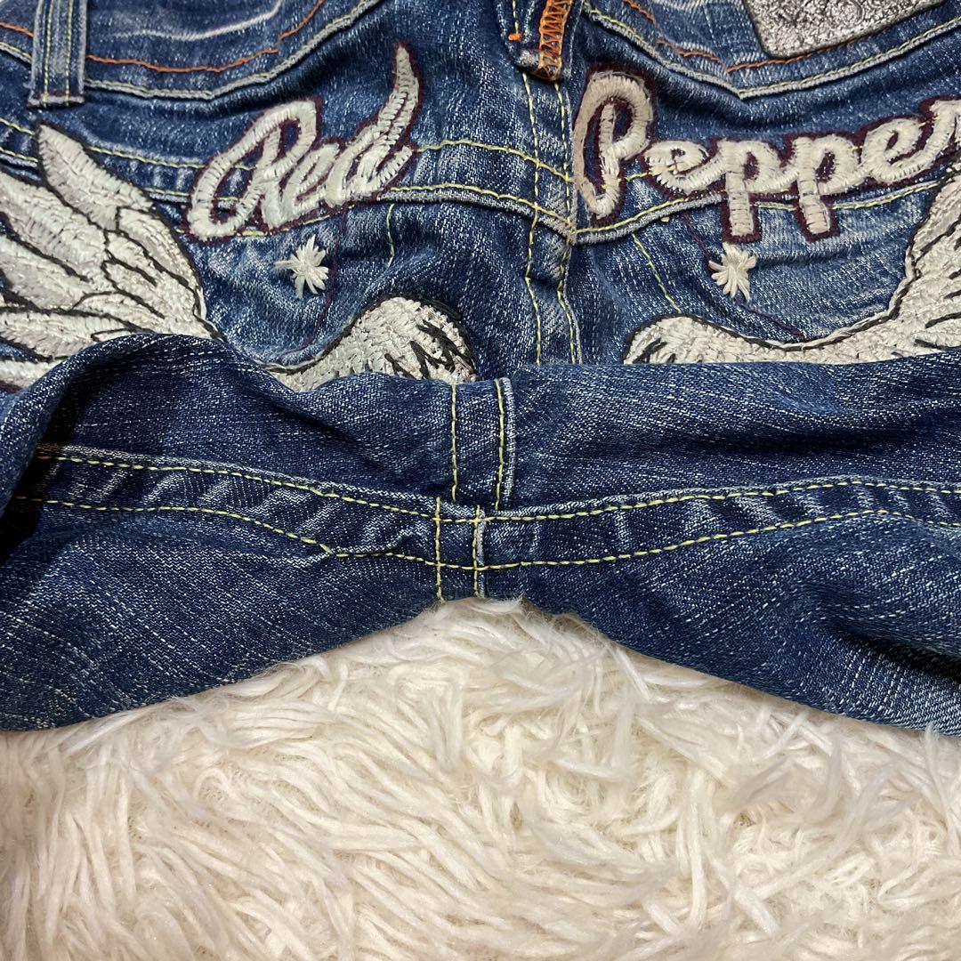 RED PEPPER デニム　ジーンズ　フレア　ブーツカット　刺繍　27