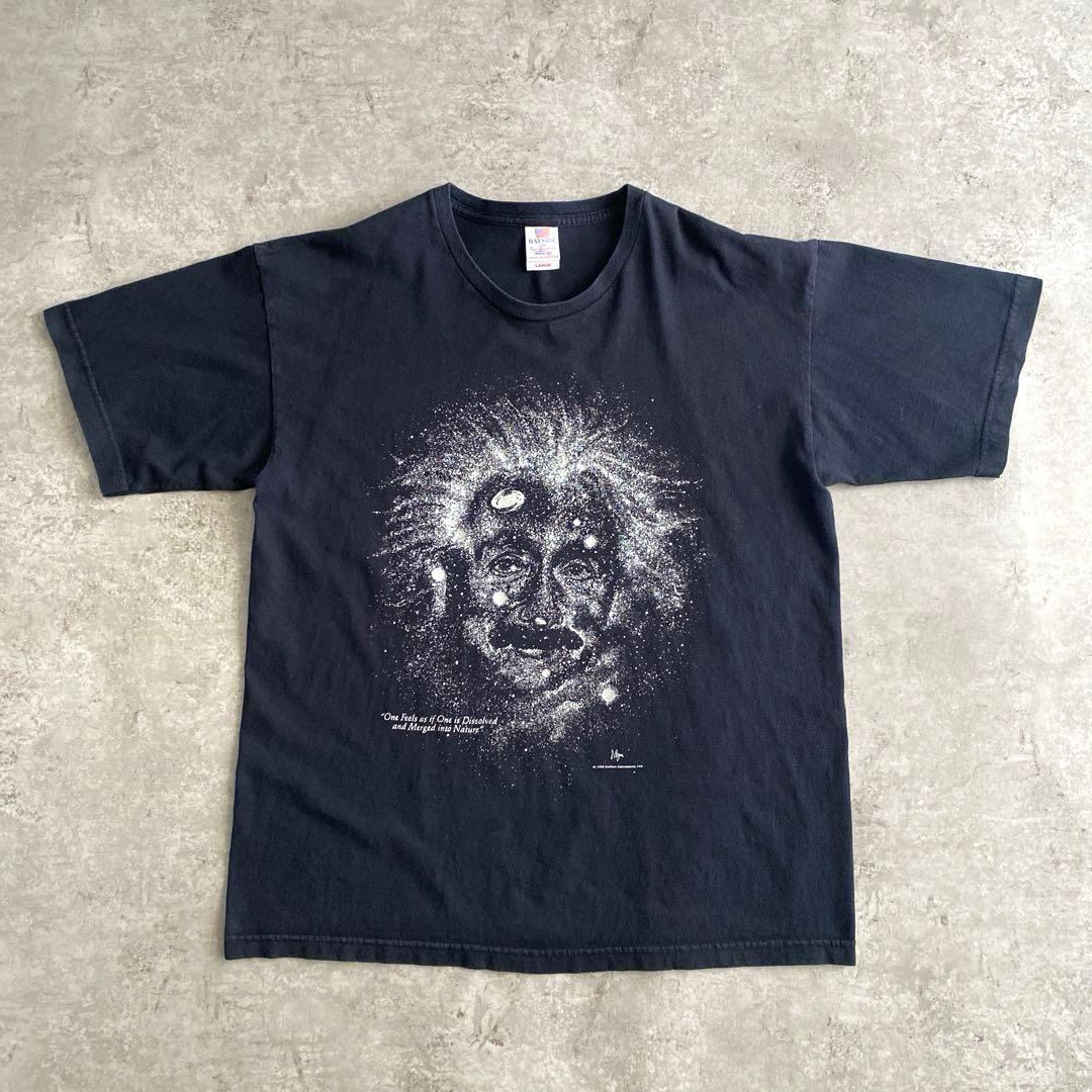 ジャスティンビーバー着 90s アインシュタイン Tシャツ USA製 黒 L