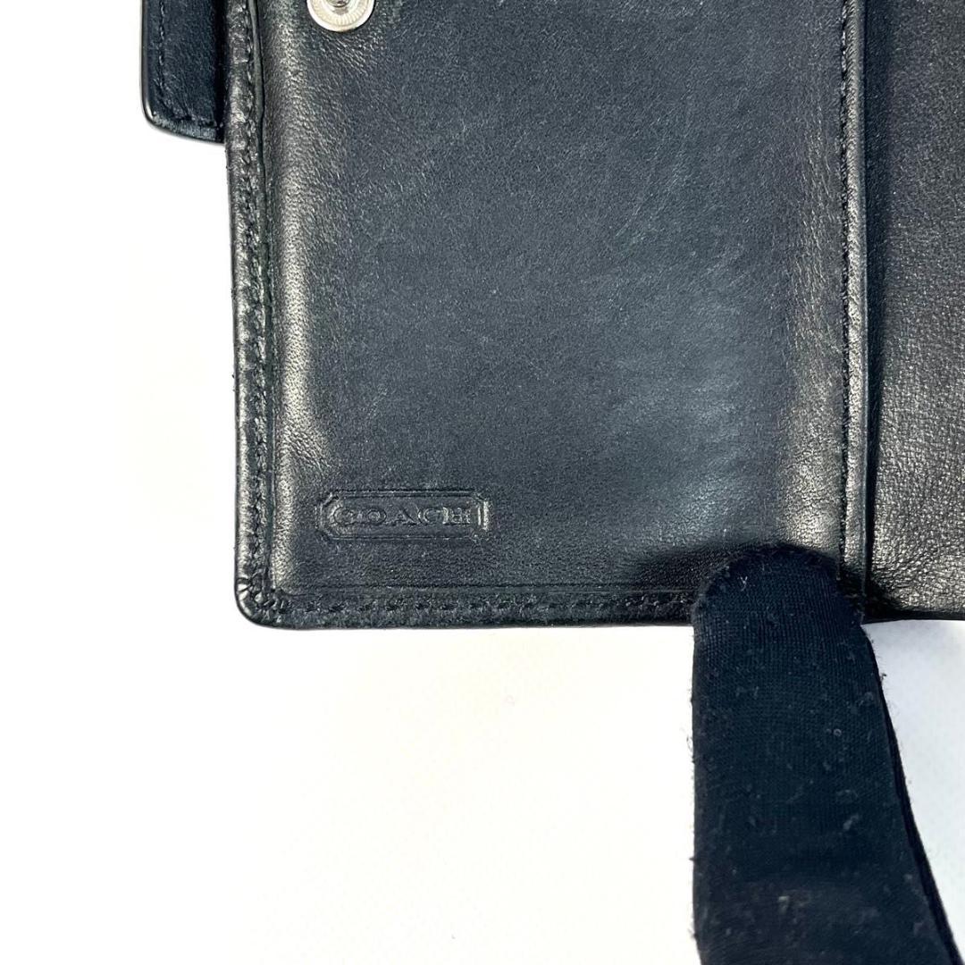 小物 Coach Soho Signature Flap Wallet Black
