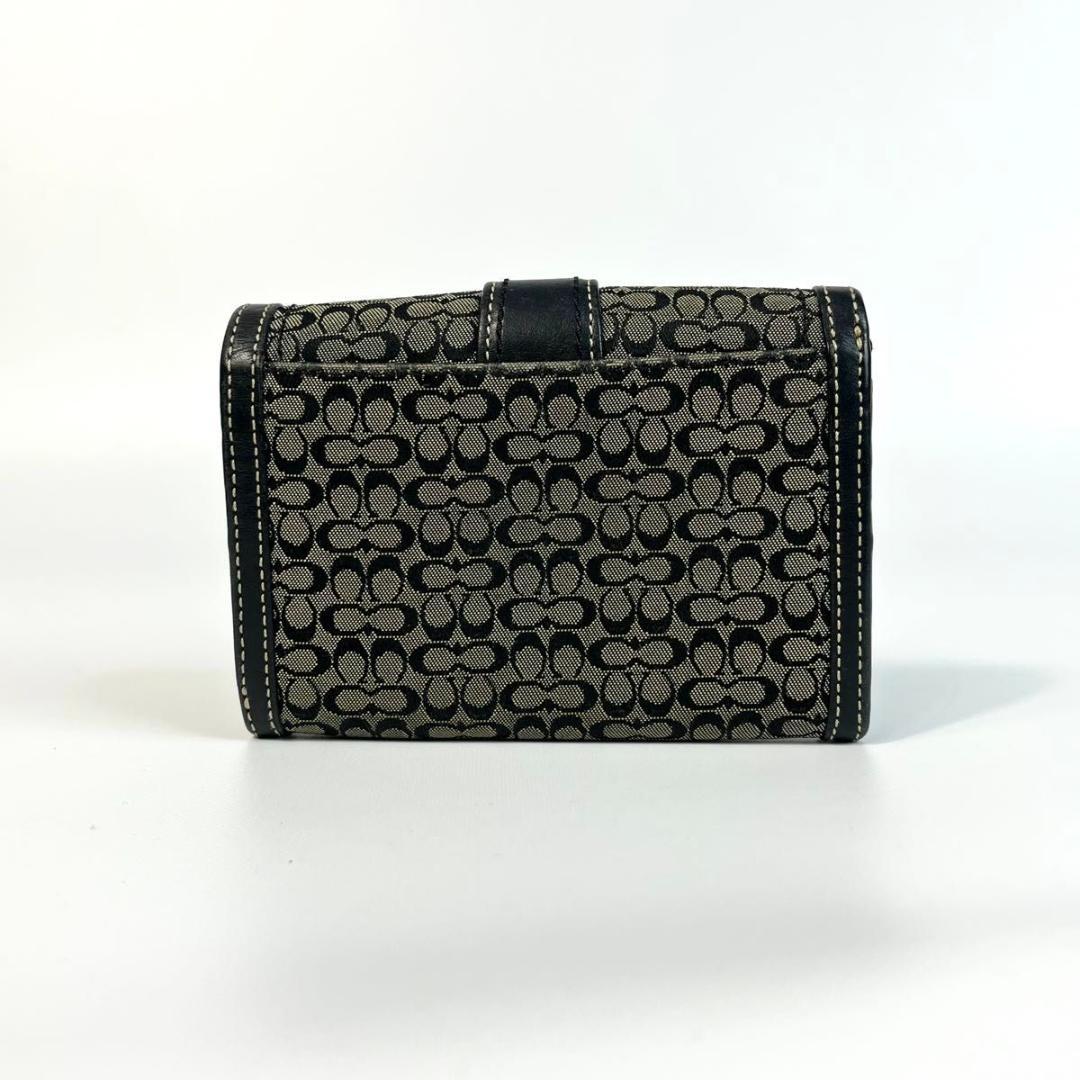 小物 Coach Soho Signature Flap Wallet Black
