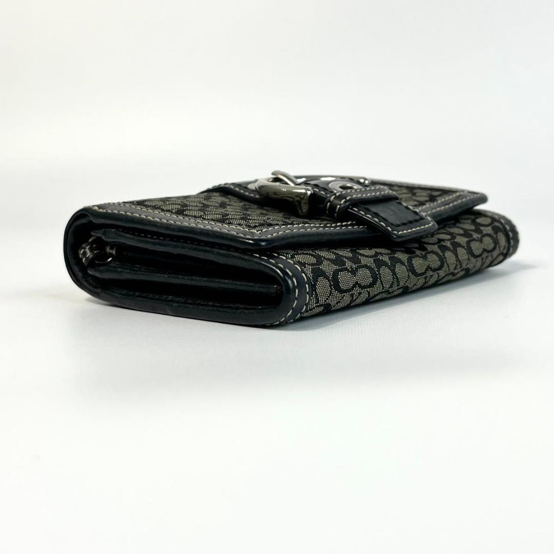 小物 Coach Soho Signature Flap Wallet Black