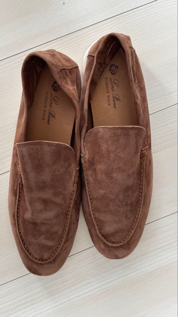 Loro Piana Summer walk ブラウン スエード スリッポン