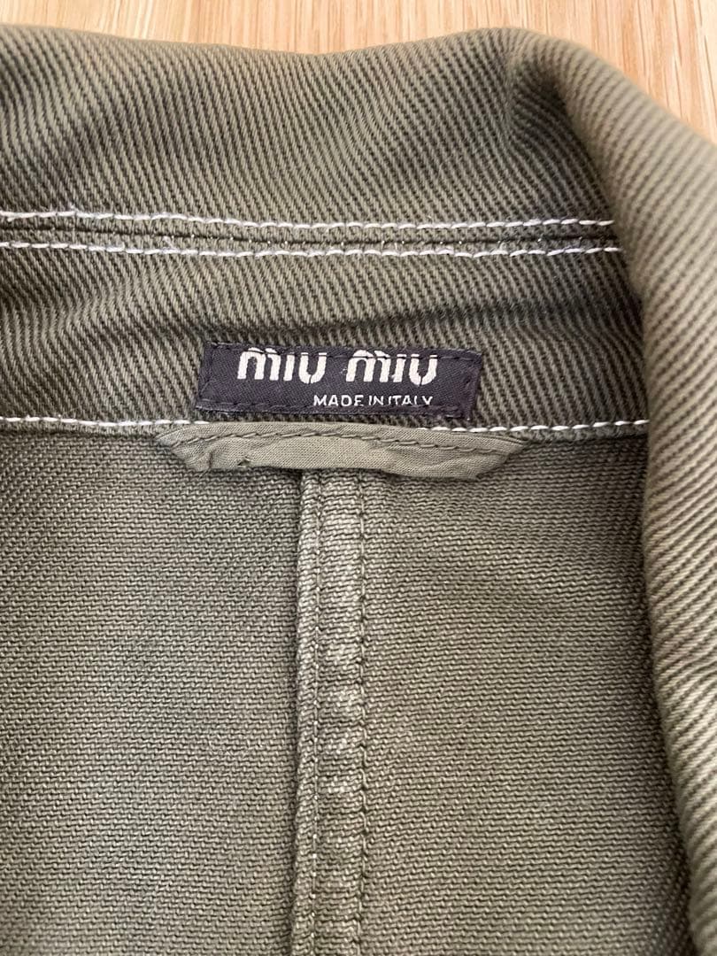 miu miu ミリタリージャケット オリーブグリーン