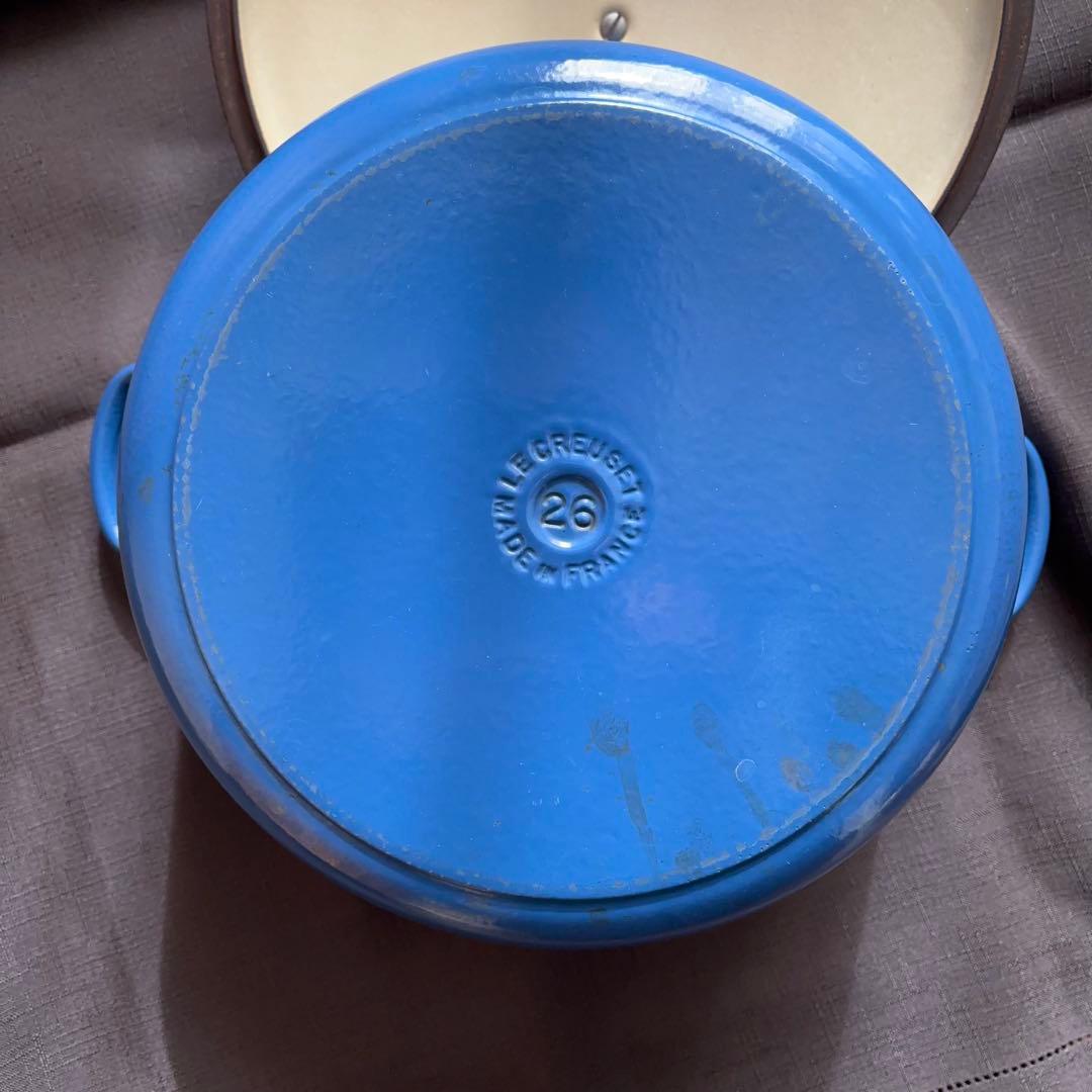 LE CREUSET 両手鍋 26cm レア旧ブルー