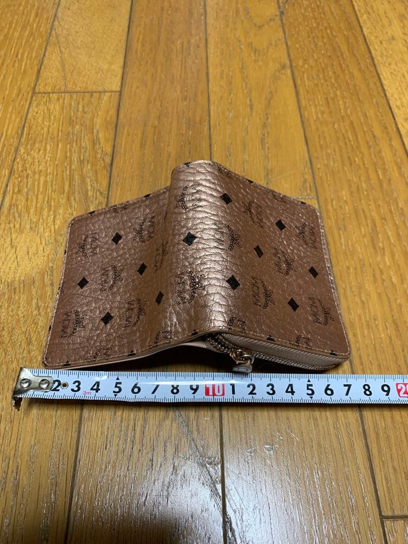 MCM パウダーピンク ピンク　二つ折り財布　アラウンドジップ
