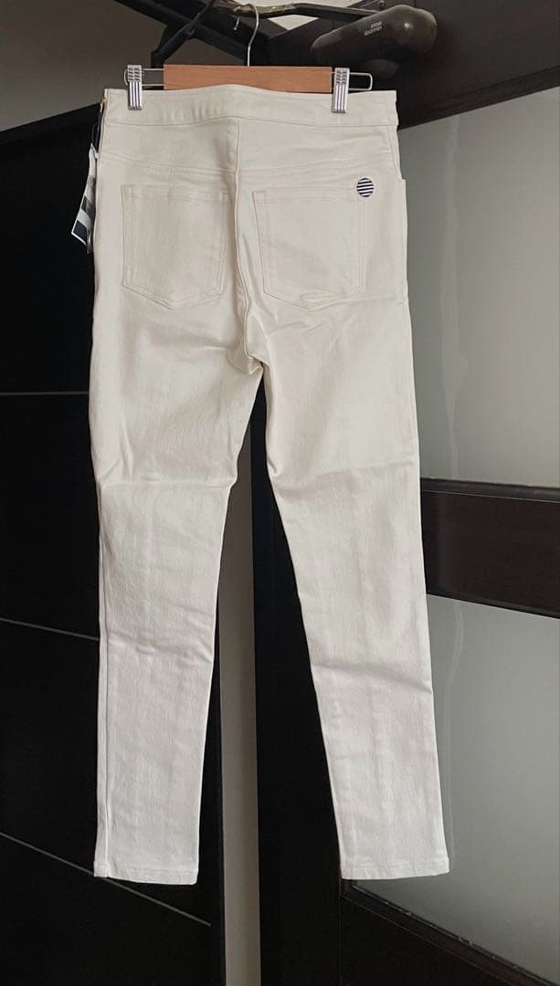 新品 borders at balcony ハイウエストデニム 38 ホワイト