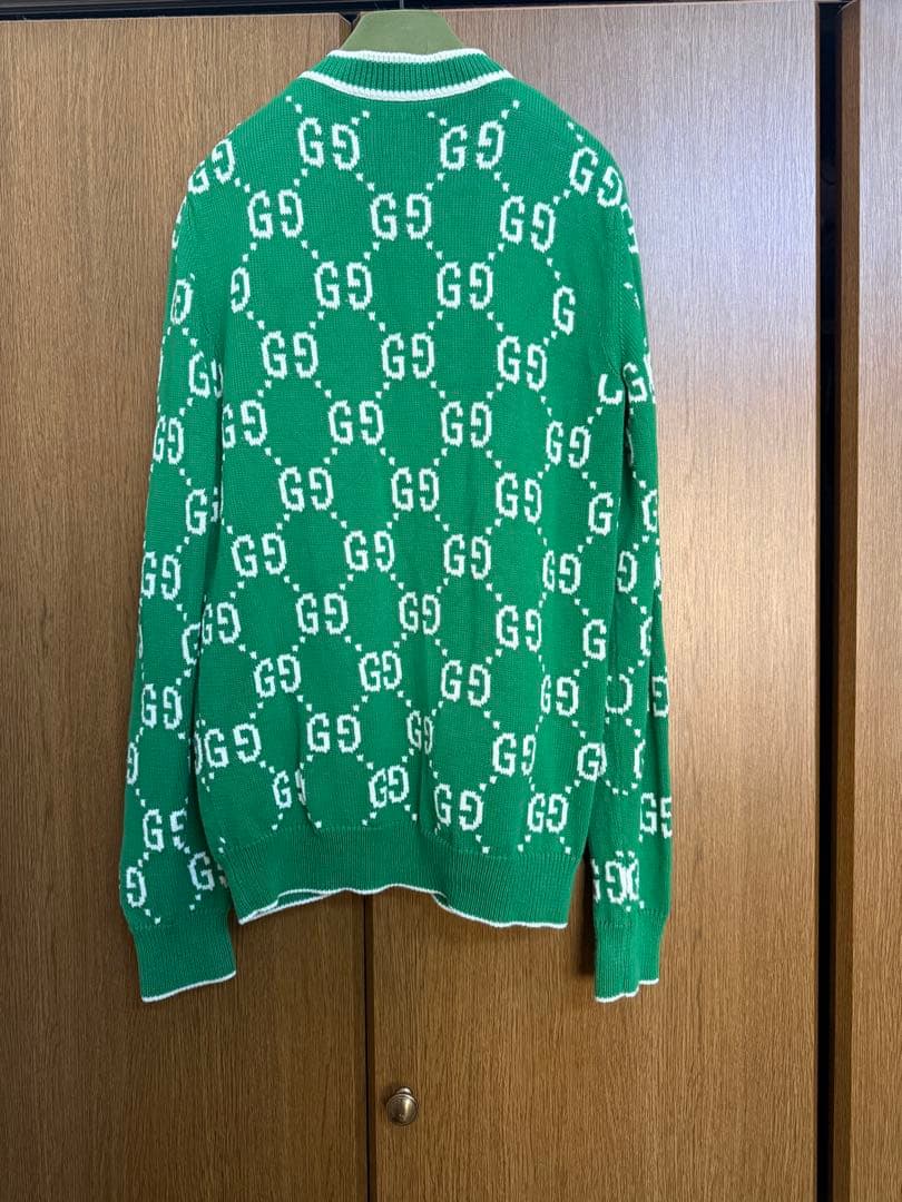 GUCCI GGロゴ グリーン カーディガン