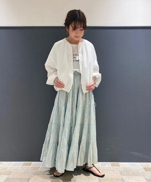 新品 ne Quittez pas ゴールドプリントスカート ティアード