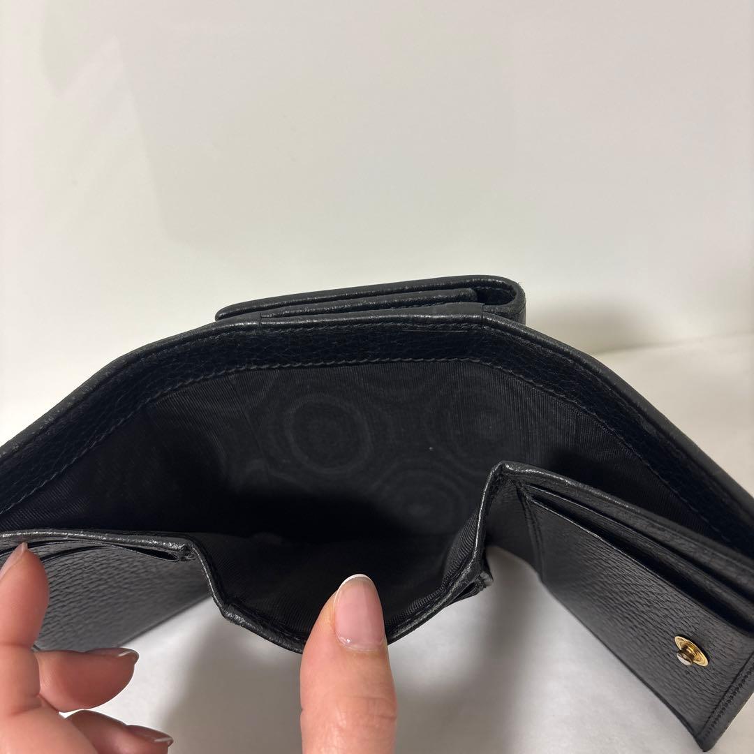 値下げ！！GUCCI ブラックレザー 三つ折り財布