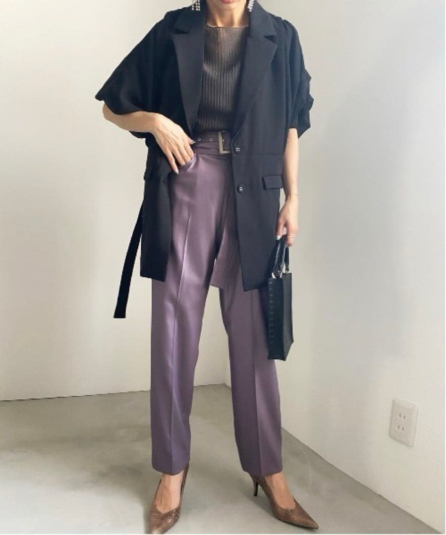 ジャケット・アウター Ameri vintage SHEER DOLMAN JACKET BLACK