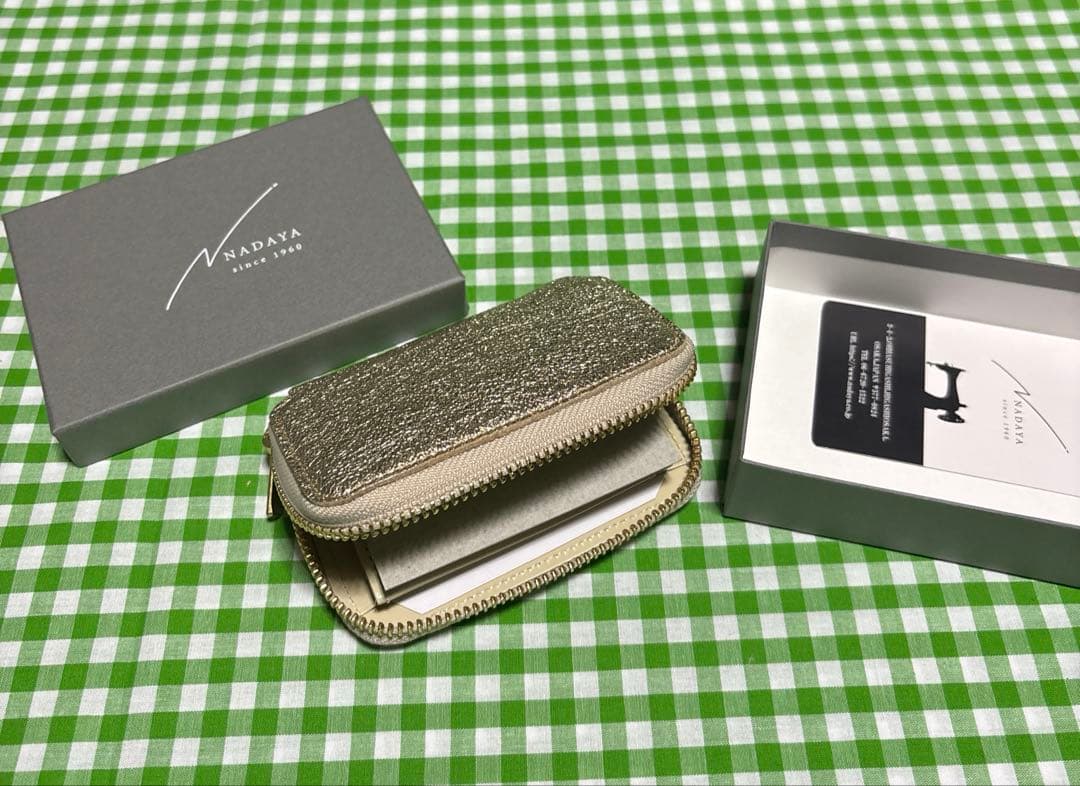 nadaya mu 本革 コンパクト財布　HAKU ゴールド