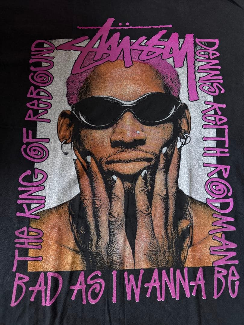 stussy × dennisrodman print tシャツ XL