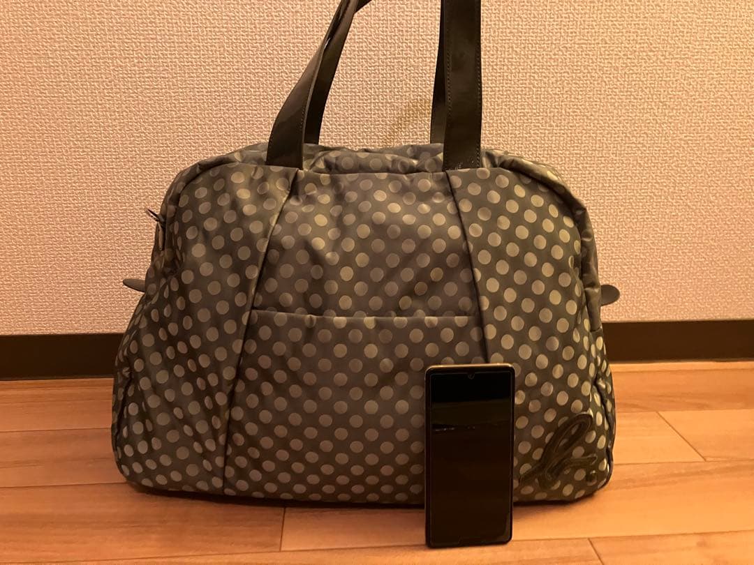 [美品]agnès b. VOYAGE ドット柄ボストンバッグ