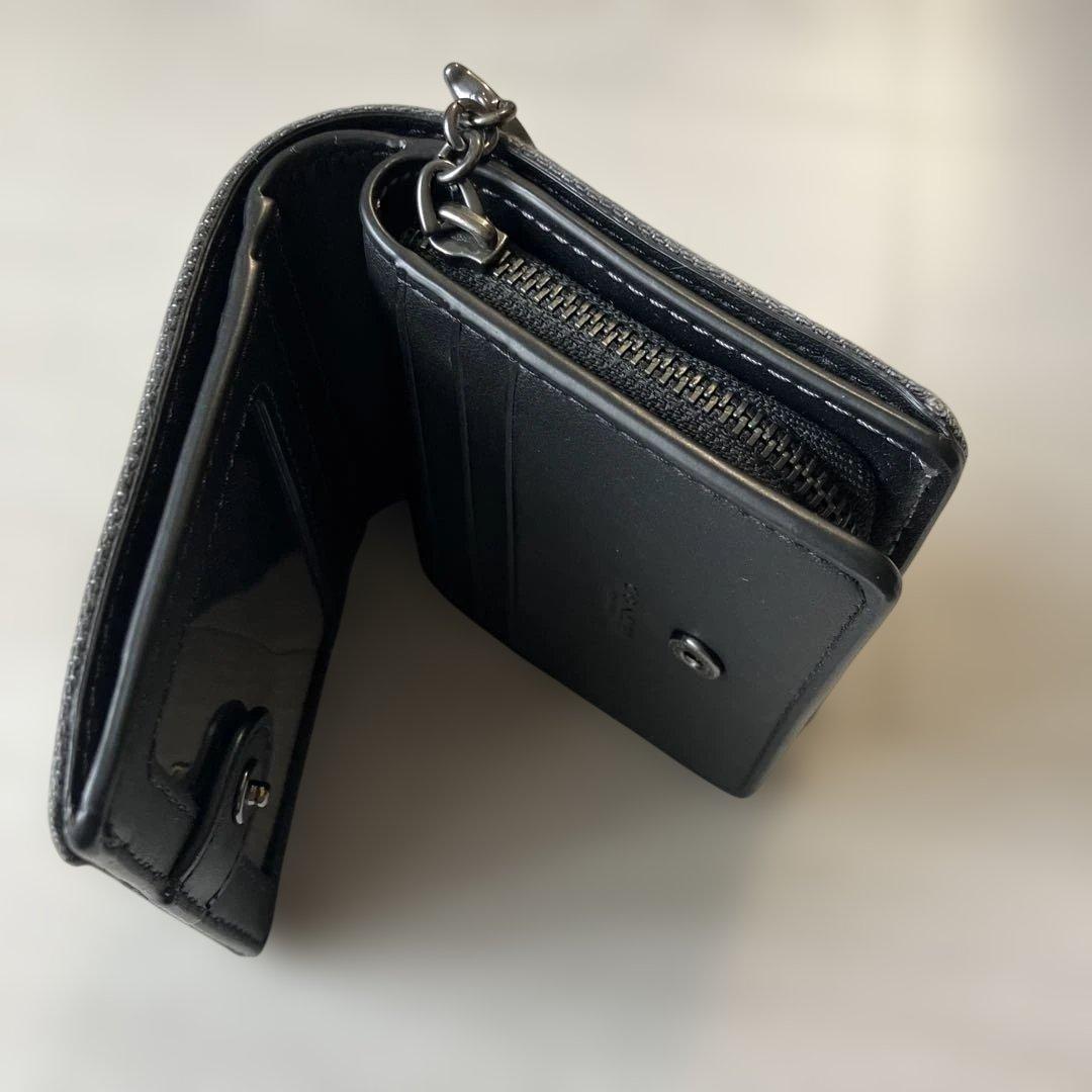 コーチ COACH Snap Wallet DENIM ２つ折り財布 ブラック