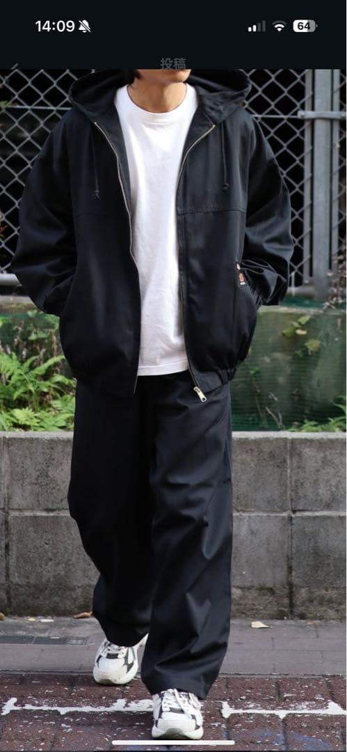 SEESEE FULLZIP HOODY JACKET PANTS 黒上下