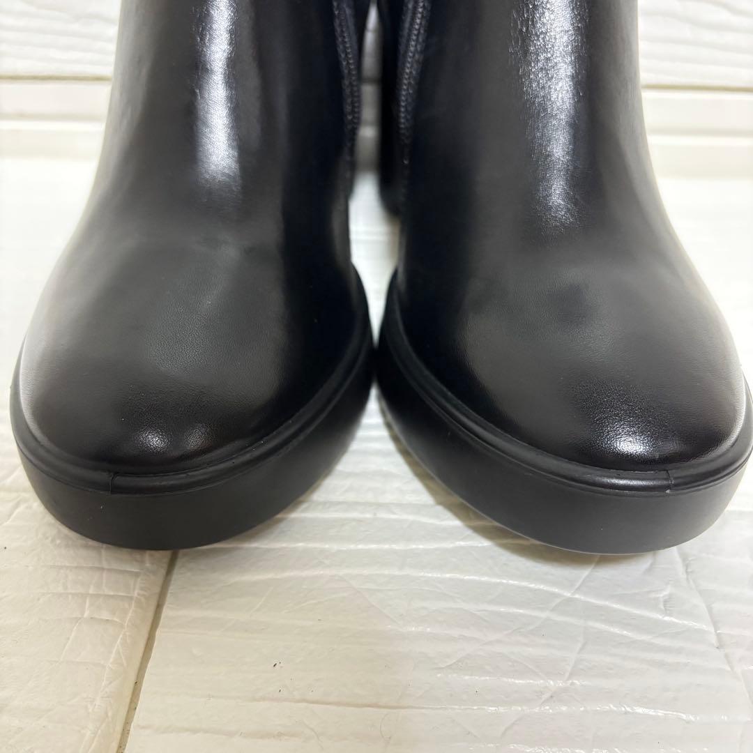 【試着のみ】ecco ショートブーツ ブラック レザー チャンキー 36
