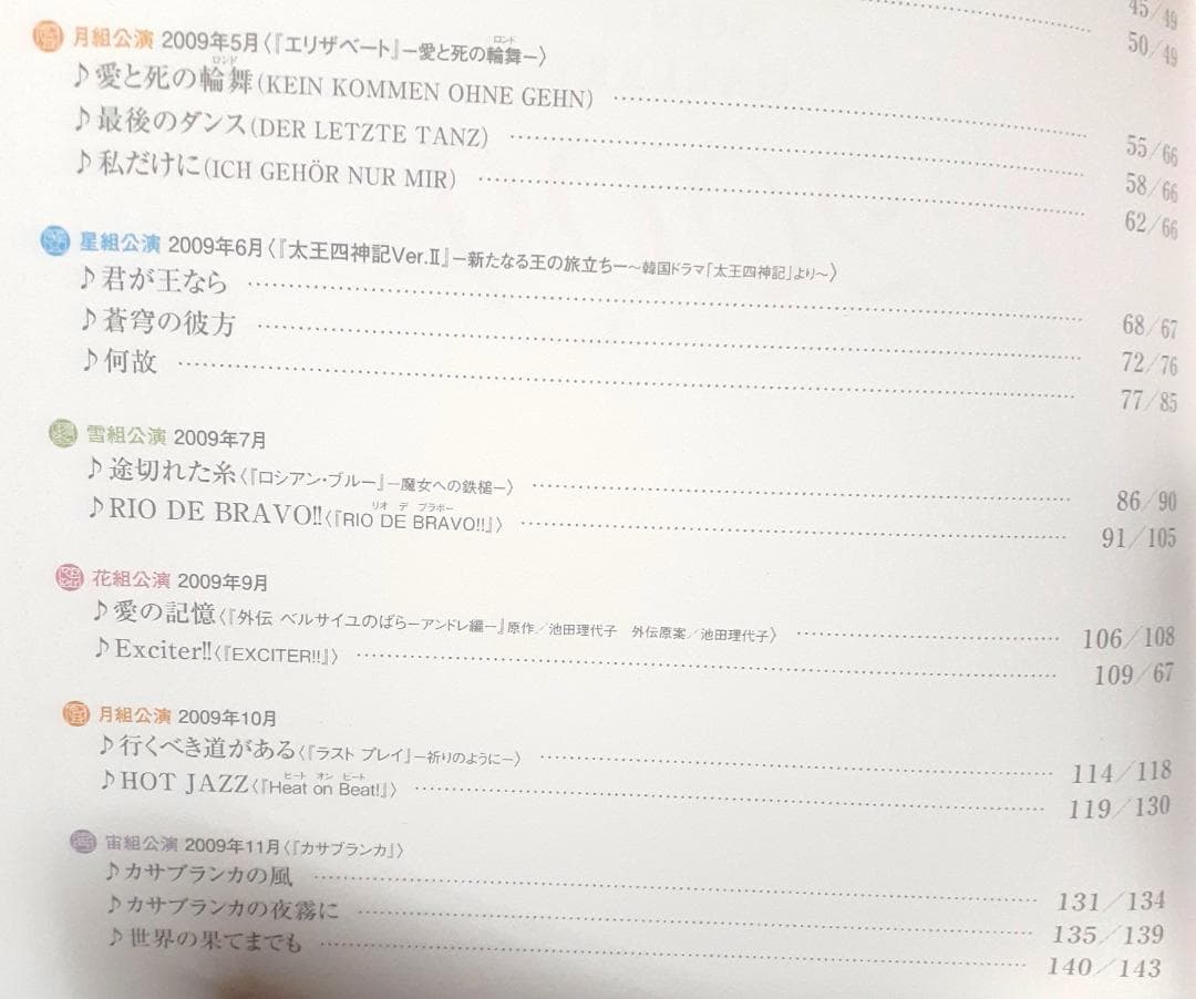 宝塚歌劇主題歌楽譜集  2009   ピアノ弾き語り スコア  絶版♪