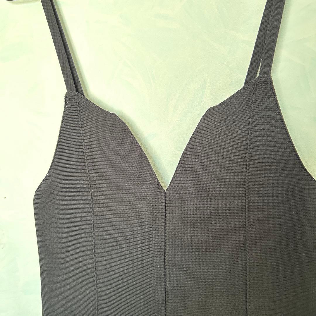 トップス Ameri PEPLUM FLARE BUSTIER KNIT