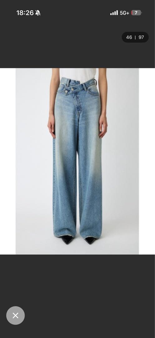 moussy デニムCROSS WAIST WIDE STRAIGHT