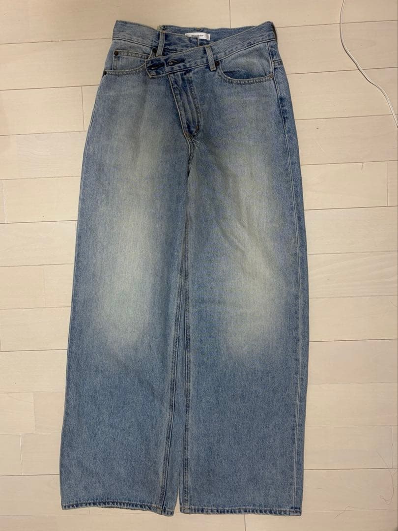 moussy デニムCROSS WAIST WIDE STRAIGHT