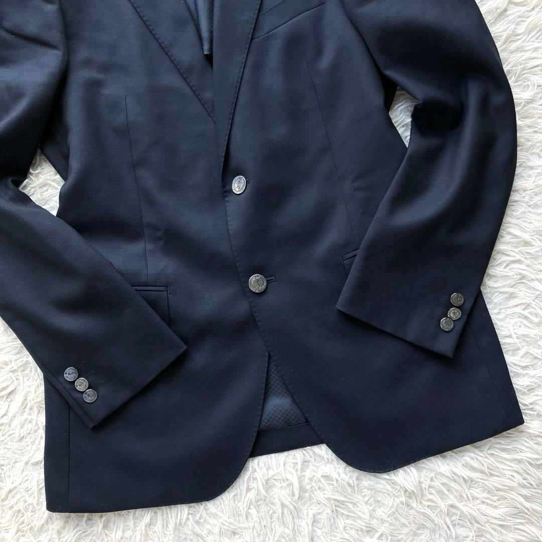 【現行 美品 L】ヒロココシノオム　紺ブレ　銀ボタン　ウール　高級ライン
