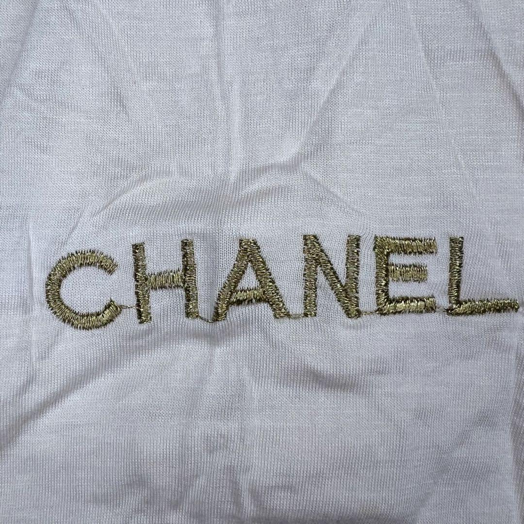 【超希少】 CHANEL Tシャツ 90's 刺繍　ココマーク　金ロゴ