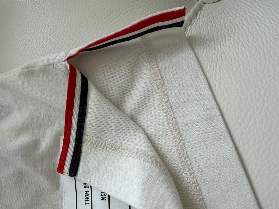 THOM BROWNE トムブラウン半袖ポロシャツ　白　新品