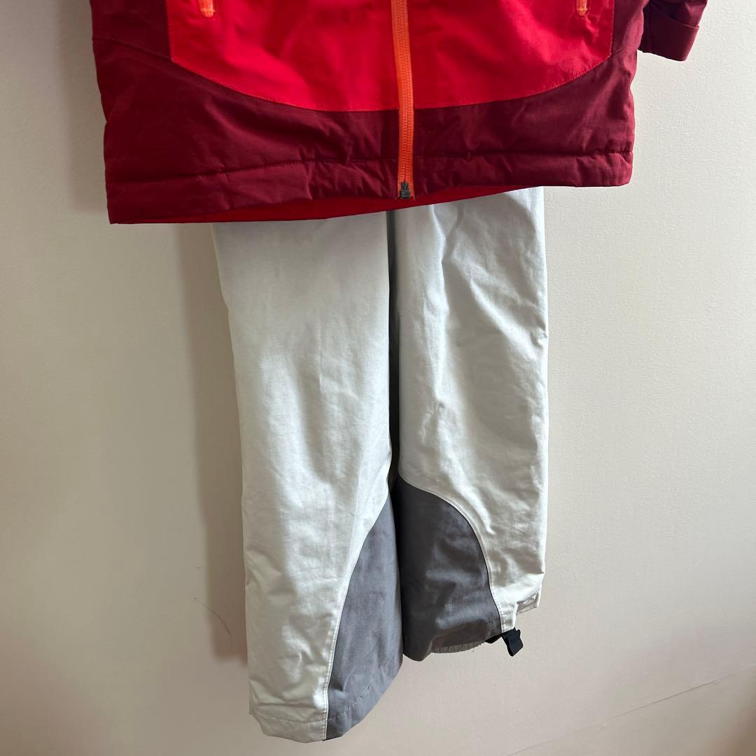 mont-bell、モンベル、スノーウエア、size120、赤×白
