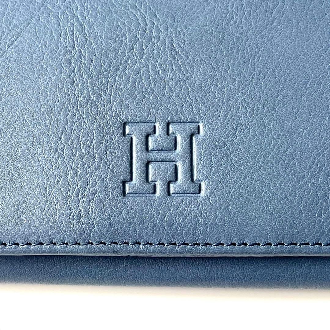 ほぼ未使用　HIROFU ヒロフ 二つ折り財布 センプレ ブルー 証紙・保存袋付
