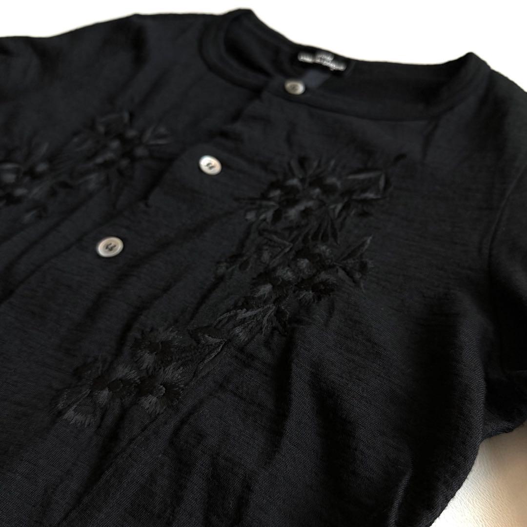 《美品》 トリコ コムデギャルソン フラワー刺繍 カーディガン ブラック