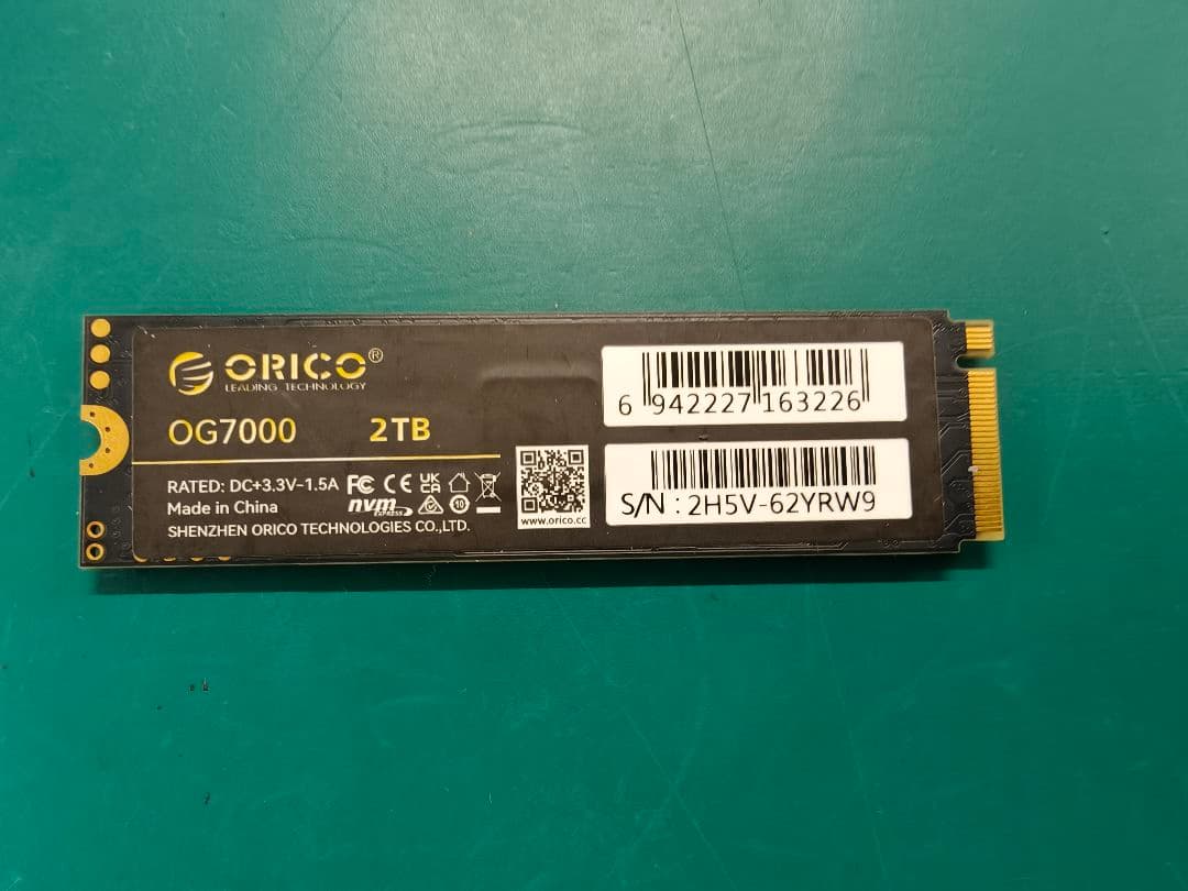 ORICO M.2 SSD 2TB ジャンク