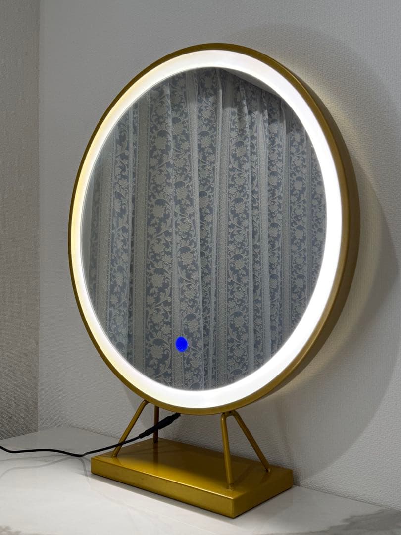 北欧風ドレッサー オシャレ LED鏡 ベロア調 スツール付 化粧台 収納付き