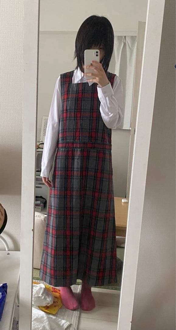 COMME des GARÇONS チェック柄ノースリーブワンピース