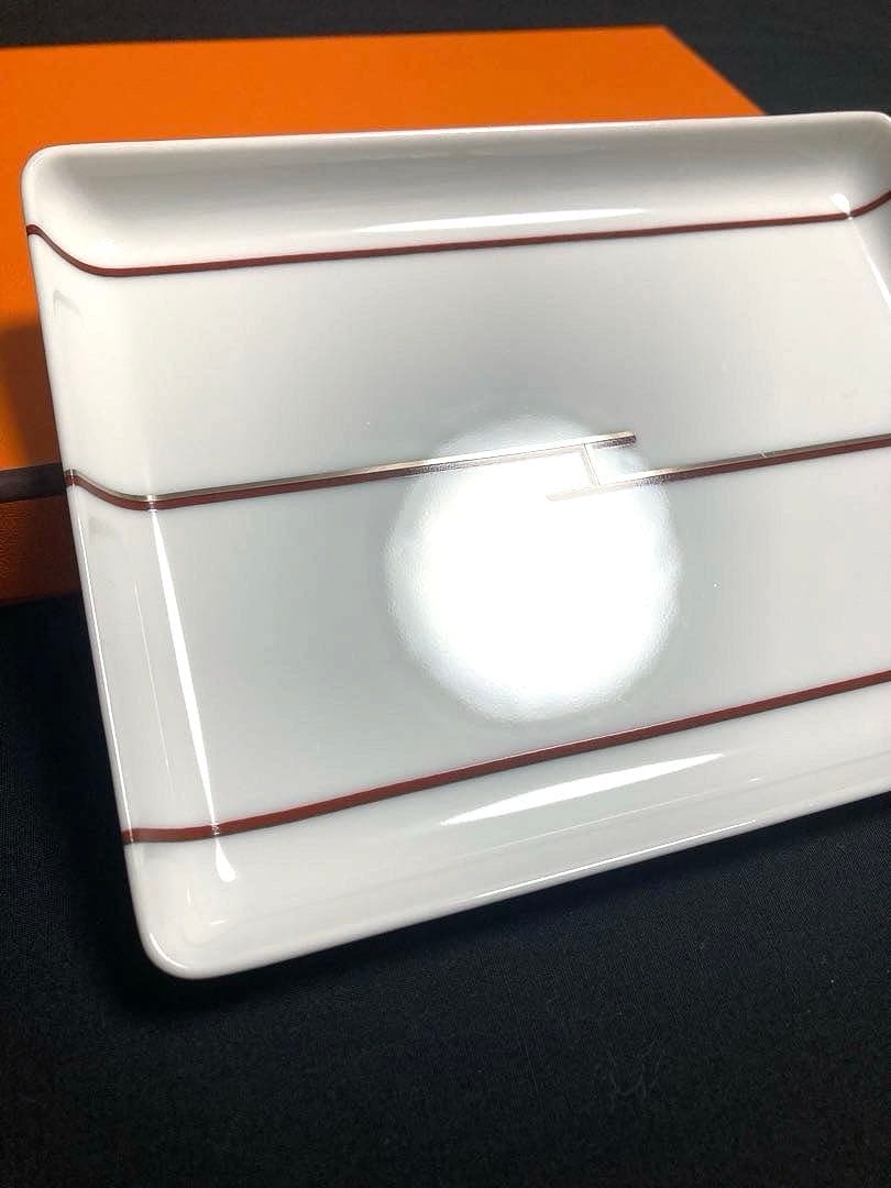 HERMES エルメス スクエアプレート リズム 赤 皿 袋付き ☘️未使用☘️