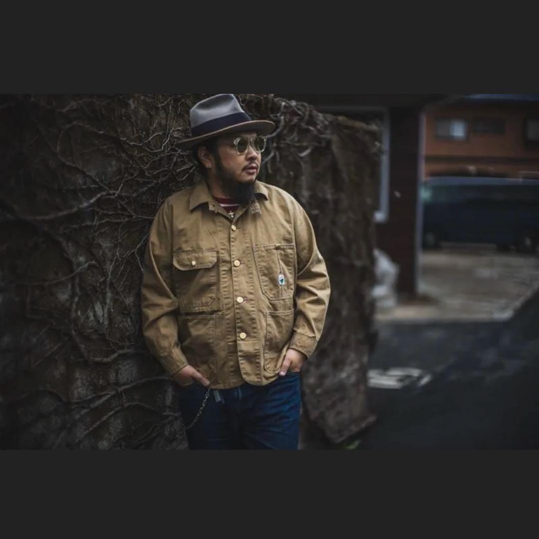 tcb jeans カバーオール カーキ　ドリルCat Head Jacket