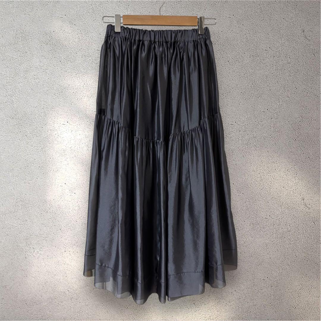 【極美品】✨BLAMINK ブラミンク　シルクギャザーロングスカート　24SS