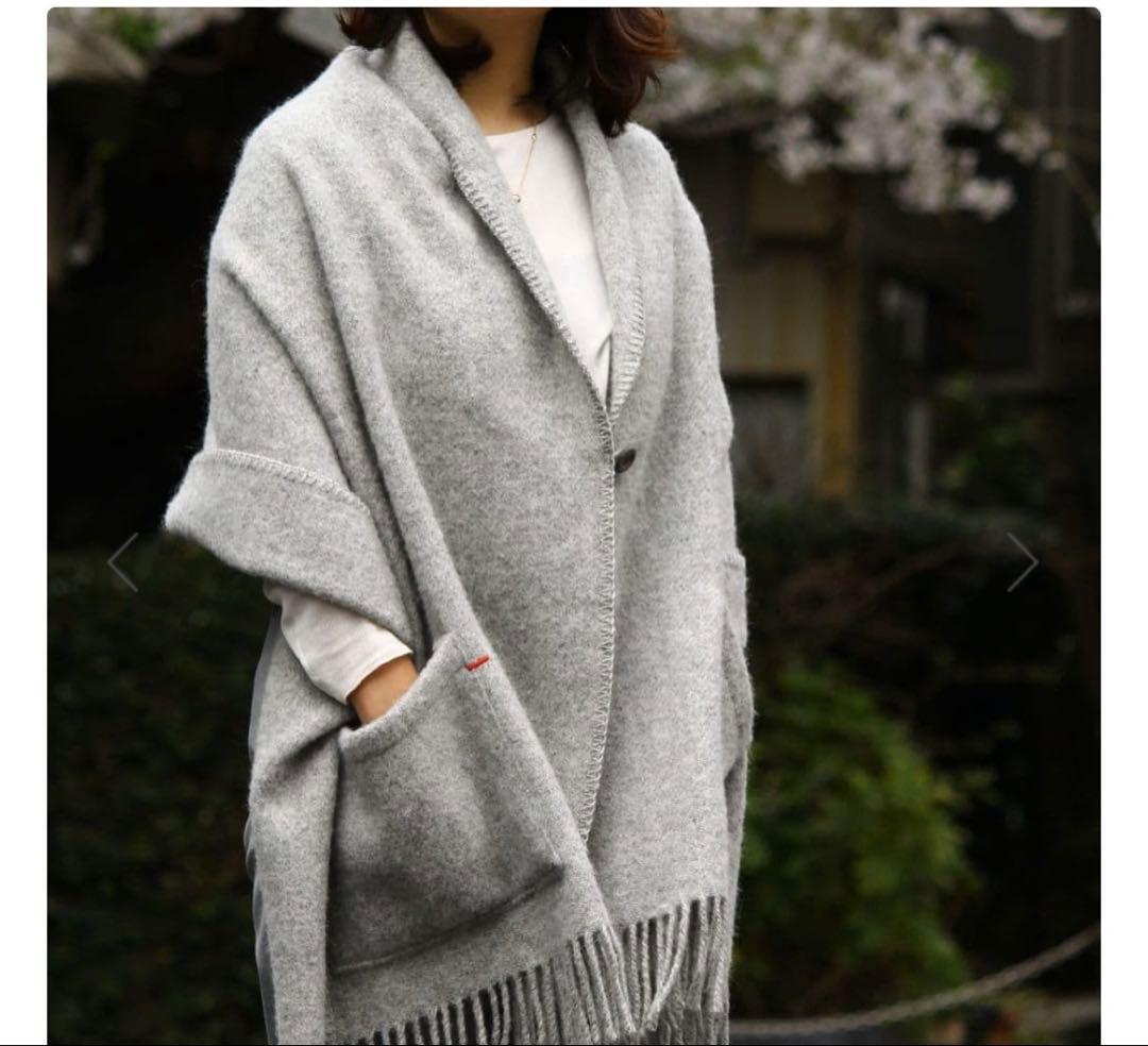 KLIPPAN クリッパン ストール ライトグレー ショール ウール 北欧 美品