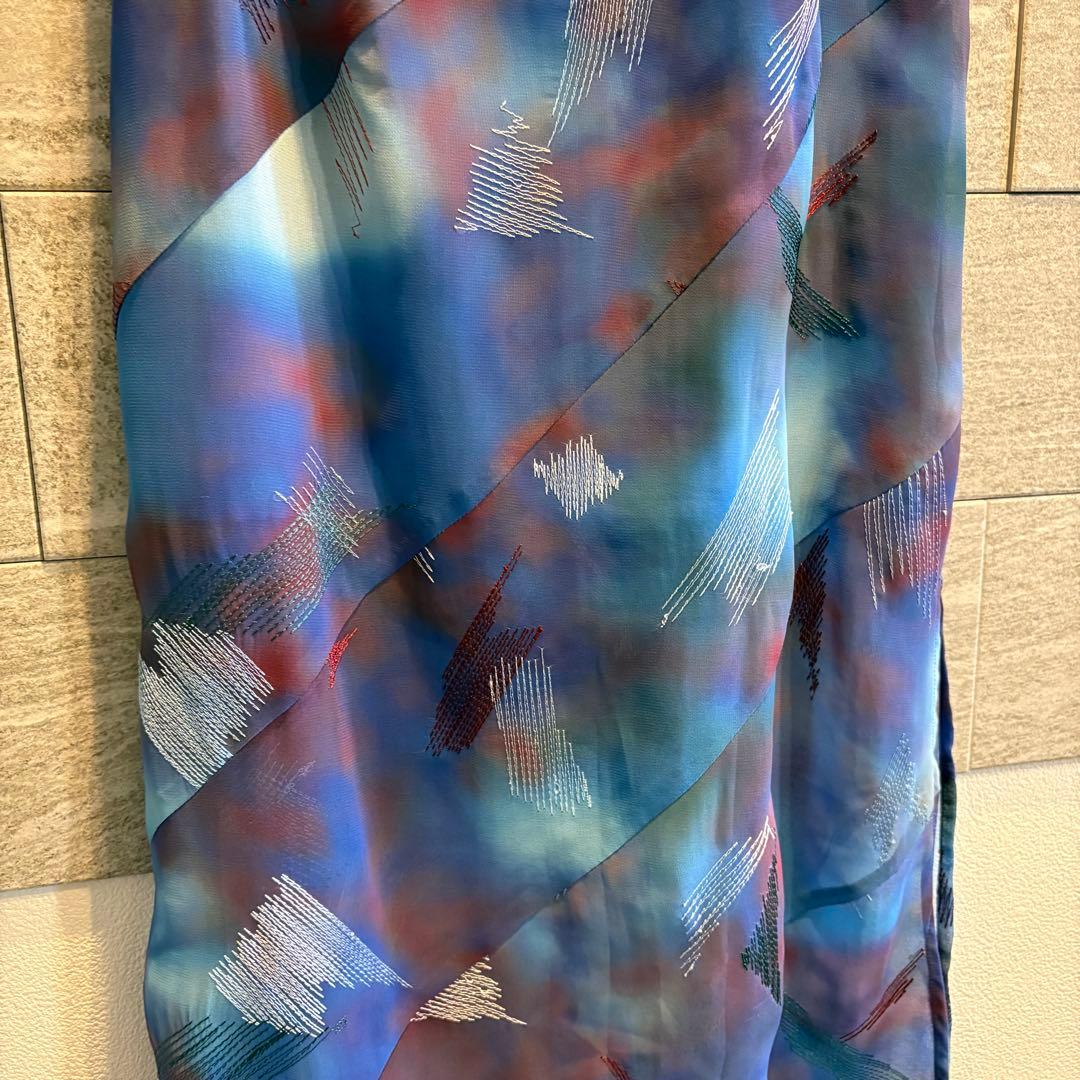 Ameri BLUR SCENERY SPIRAL SKIRT ブルー　M