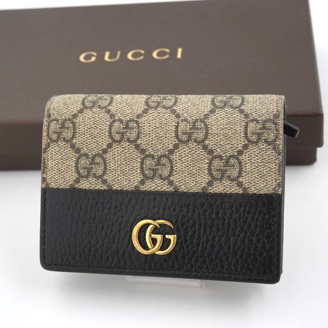 ✨未使用展示品✨GUCCI ミニ財布　マーモント　GGロゴ　スプリーム　二つ折り