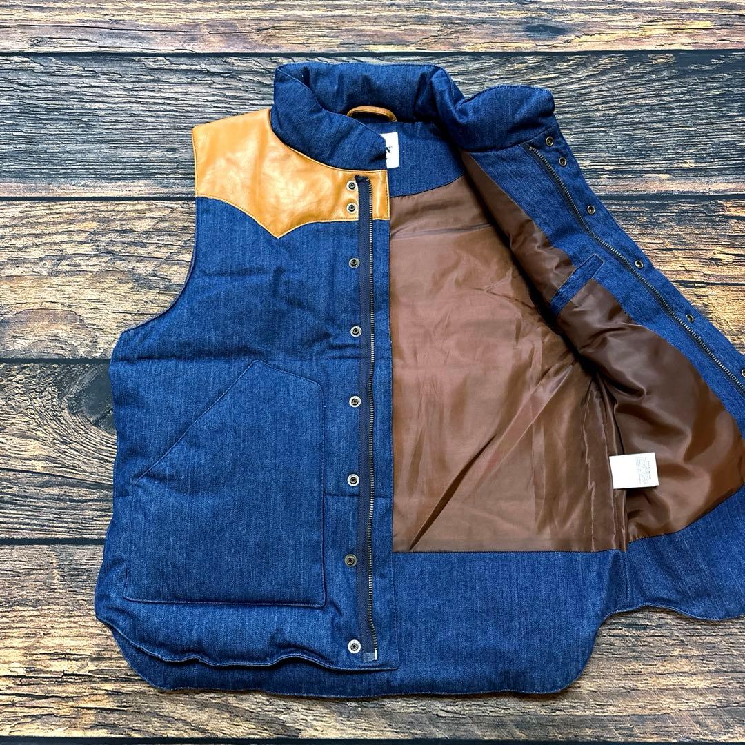 トップス HOUSTON / YORK LEATHER DOWN VEST