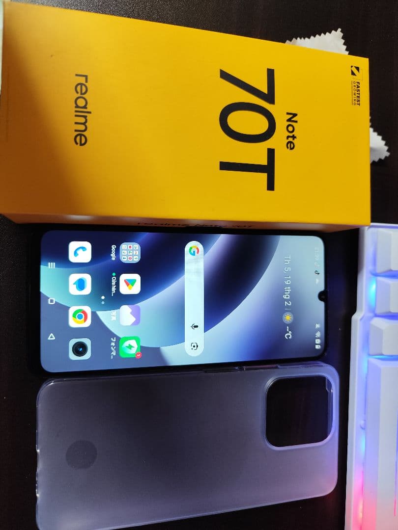 realme note 70T ブラック 本体 透明ケース付き