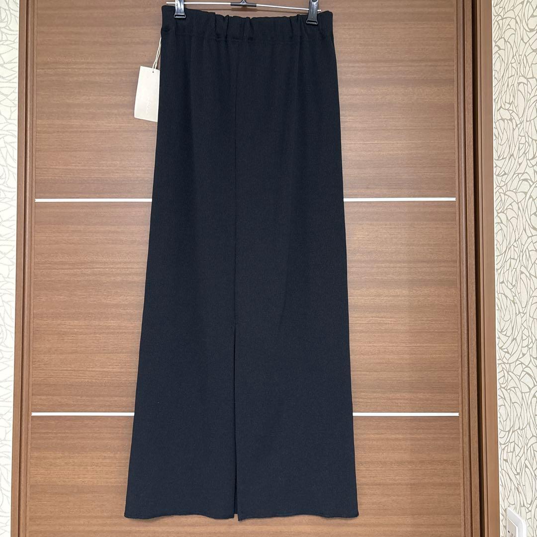 【専用】cafuné 【新品】黒 リブタイトスカート ウエストゴム